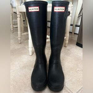 Hunter Black Tall Women's Rain Boots